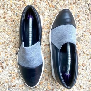 Via Spiga Morgan Black Gray Comfort Loafers 9 EU 39